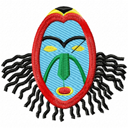 African Masks Embroidery Design 5